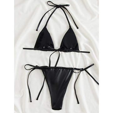 Stylish SOLY HUX Metallic Triangle Bikini Swimwear