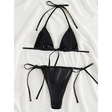 Stylish SOLY HUX Metallic Triangle Bikini Swimwear