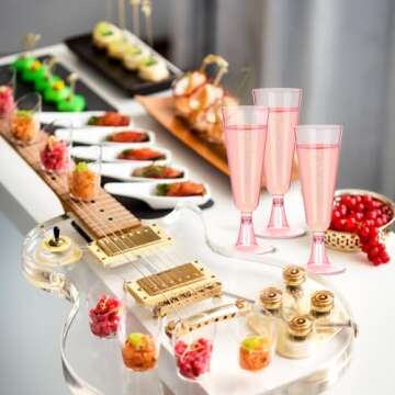 40 Pcs Champagne Flutes Plastic and Disposable Champagne Flutes,5.5 Mimosa Glasses Plastic Acrylic Champagne Flutes, Pink Plastic Champagne Cups for Wedding, Thanksgiving Day, Christmas（Pink）