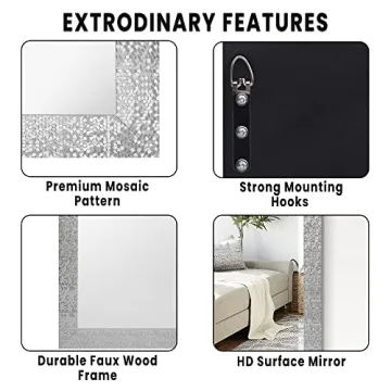 Elegant Naomi Home Mosaic Full Length Mirror for Home