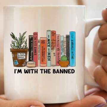 HOSALA 11Oz I'm With The Banned Coffee Mug - Perfect Gift for Book Lovers