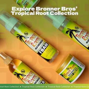 Bronner Bros Tropical Roots Jamaican Black Castor Oil with Rosemary Oil for Healthy Hair Growth - Deeply Nourishes, Strengthens, Soothes & Revitalizes Hair & Scalp - Adds Moisture & Shine - 5oz