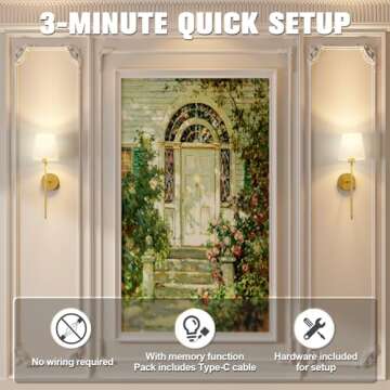 JOFIOS Wall Lights Battery Operated Wall Sconces Set of 2,Gold Wireless Wall Sconces with Remote,9 Colors Modes Rechargeable Wall lamp for Bedroom Living Room