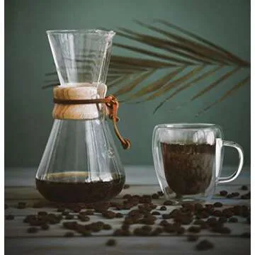 FIXTADE Double Wall Glass Coffee Mugs Set of 2 - Stylish & Durable