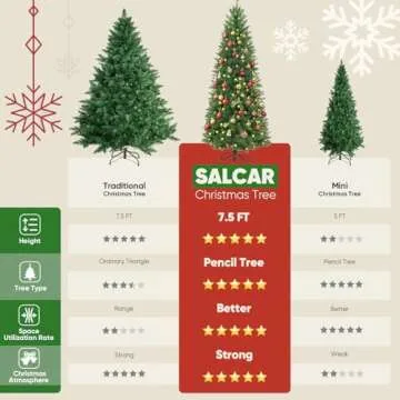 Elegant 7.5ft Slim Christmas Tree with Remote Lighting  