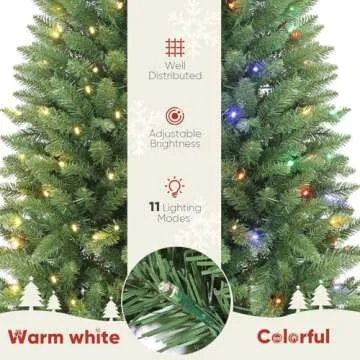 Elegant 7.5ft Slim Christmas Tree with Remote Lighting  