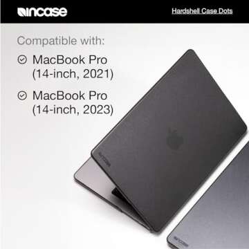 Incase Dots Hardshell with Makrolon® - MacBook Pro 14 inch Case - 2024, 2023, 2022, 2021, M4, M3, M2, M1 - MacBook Case, Laptop Cover, Protective Hard Shell, Scratch Resistant, Lightweight - Black