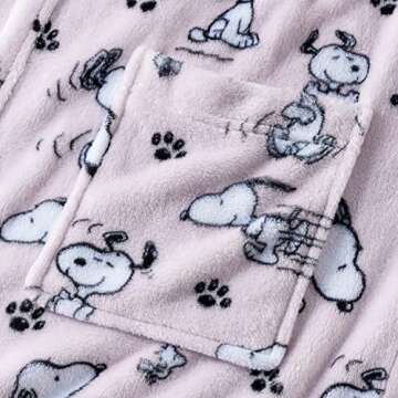 Berkshire Peanuts Snoopy VelvetLoft Robe - Cozy and Lightweight