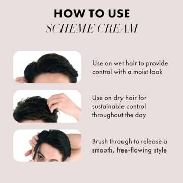 Hanz de Fuko Scheme Cream – Premium Men's Hair Styling Cream with Medium Hold & High Shine Finish,...