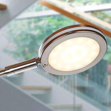 Brightech Orion Arc Floor Lamp for Living Room, Tree Floor Lamp with 5 Adjustable Arms, Multi-Head Standing Lamp with Flexible Rotating LEDs for Bedroom, Dorm - Bright Hanging Lighting - Satin Nickel