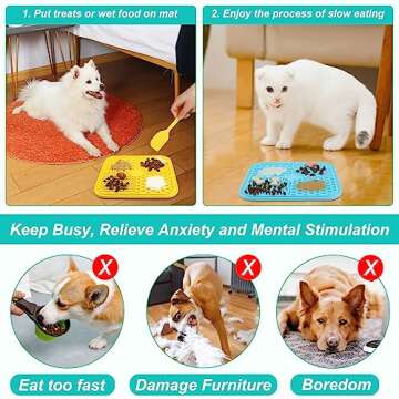 Vivifying Lick Mat for Dogs and Cats, 2 Pack Licking Pad with Suction Cups for Keep Busy and Entertained, Dog Enrichment Toys for Reduce Boredom and Mental Stimulation