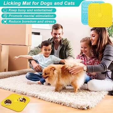 Vivifying Lick Mat for Dogs and Cats, 2 Pack Licking Pad with Suction Cups for Keep Busy and Entertained, Dog Enrichment Toys for Reduce Boredom and Mental Stimulation