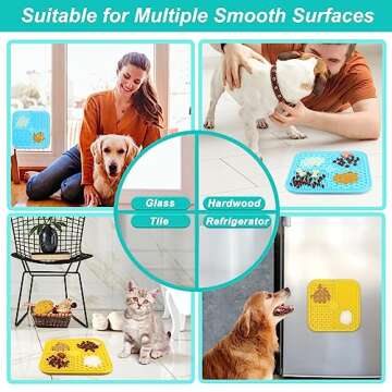 Vivifying Lick Mat for Dogs and Cats, 2 Pack Licking Pad with Suction Cups for Keep Busy and Entertained, Dog Enrichment Toys for Reduce Boredom and Mental Stimulation