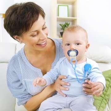 FENICAL 10 Pieces Pacifier Silicone Adapter Rings Baby Holder and Clip MAM-Compatible (Soft &Transpa...