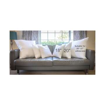 Cozy Bed Euro Throw Pillows Insert (Pack of 2, White) 26 x 26 Inches (Suitable for 25-27 pillowcase.), Bed Pillows for Sleeping European Size, Bed and Couch Pillows, Decorative Pillows