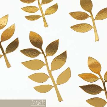 Paper Leaves Set Decor Flower Golden Decorations for Decals Family Tree Photo Wall Crafts Leaf Glitter Butterfly Spring Baby Shower Backdrop Nursery 16pcs