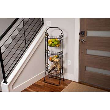 BIRDROCK HOME 3-Tier Wire Basket Kitchen Organizer