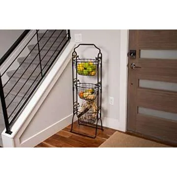 BIRDROCK HOME 3-Tier Wire Basket Kitchen Organizer