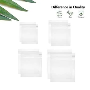 Seal Fresh Self Sealing Cellophane Bags – 4 Assorted Combo Sizes – 2" x 2" (200), 3" x 3" (200), 4" x 4" (100), 5" x 5" (100) - Clear Plastic Resealable Cellophane Bag