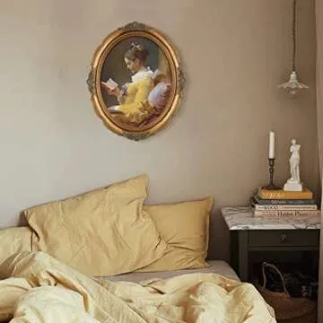 SIMON'S SHOP 11x14 Frame Baroque Oval Frame 11 x 14 Vintage Picture Frames Fit Picture 11 by 14 in Gold for Gallery Wall Display