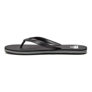Quiksilver Men's Molokai 3 Point Flip Flop Sandal, Black/Black/White, 9
