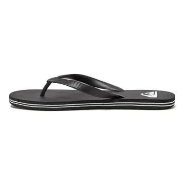 Quiksilver Men's Molokai 3 Point Flip Flop Sandal, Black/Black/White, 9