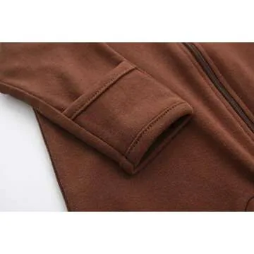 GLEAMING GRAIN Baby Boys Sleep and Play Coffee 3 Months Baby Cotton Sleeper Zip Front Footed Pajamas Coffee 0-3 Months