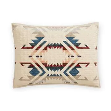 PENDLETON 37508 White Sands Full-Queen Cotton Coverlet Set Ultra Soft Reversible Lightweight Layering Quilt Blanket Bedding Easy Care Machine Washable 3-Piece Quilt Set, Full/Queen, Sandshell