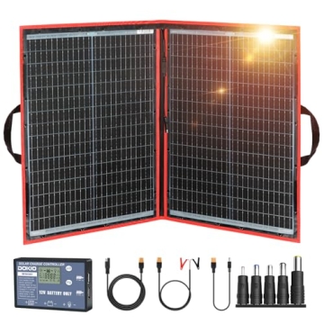 DOKIO 110W Portable Solar Panel Kit - Lightweight, Eco-Friendly Charging for Camping and Emergencies