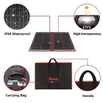 DOKIO 110W Portable Foldable Solar Panel for Charging