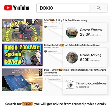 DOKIO 110W Portable Foldable Solar Panel for Charging