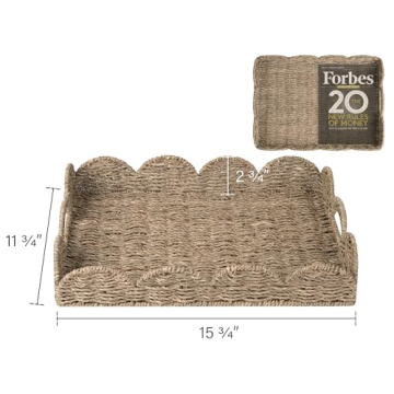 Stylish StorageWorks Seagrass Scalloped Tray for All Spaces