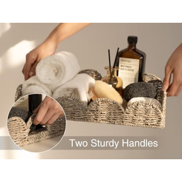 Stylish StorageWorks Seagrass Scalloped Tray for All Spaces