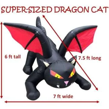 Outdoor LED Dragon Cat Inflatable for Halloween Parties