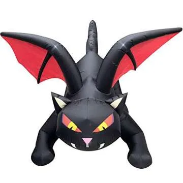Outdoor LED Dragon Cat Inflatable for Halloween Parties