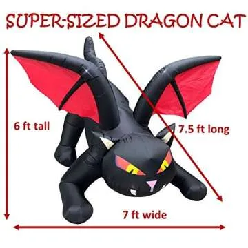 Outdoor LED Dragon Cat Inflatable for Halloween Parties