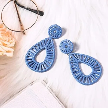 Shop Boho Raffia Teardrop Earrings for a Unique Style