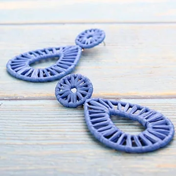 Shop Boho Raffia Teardrop Earrings for a Unique Style