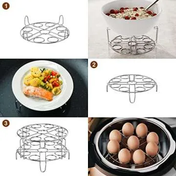 GSlife Stackable Egg Steamer Rack for Instant Pot