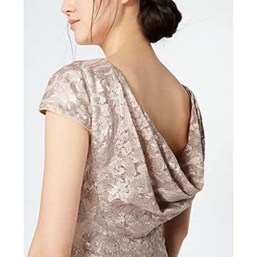 Elegant Calvin Klein Cap-Sleeve Sequin Gown for Women