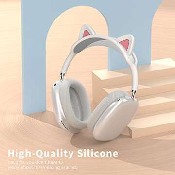 WQNIDE Headband Cover for AirPods Max, Cute cat Ears Design Soft Silicone Headphone Headband Protect...