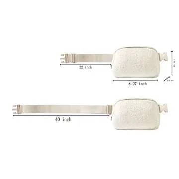 Athletica Everywhere Fleece Belt Bag,Crossbody Bag Fanny Pack for Women,Cute Mini Everywhere Bum Hip Waist Pack,Gold Buckle Dupes