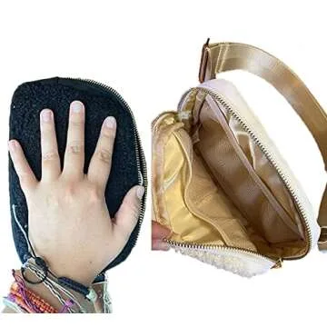 Athletica Everywhere Fleece Belt Bag,Crossbody Bag Fanny Pack for Women,Cute Mini Everywhere Bum Hip Waist Pack,Gold Buckle Dupes