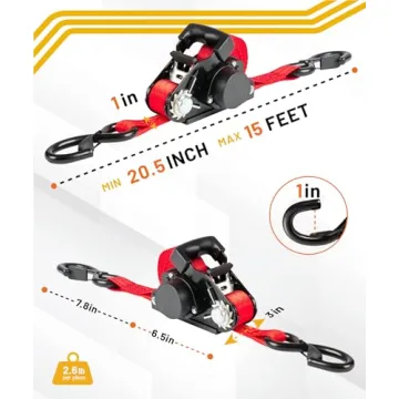 Strapinno Heavy Duty Retractable Ratchet Straps for Cargo
