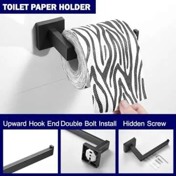 Elegant Matte Black Bathroom Hardware Set for Modern Spaces