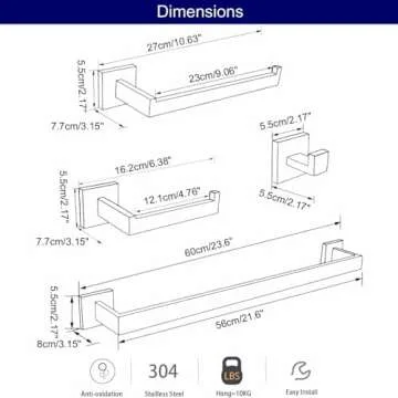 Elegant Matte Black Bathroom Hardware Set for Modern Spaces