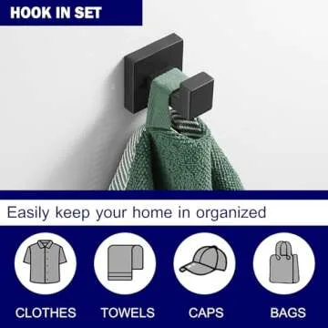 Elegant Matte Black Bathroom Hardware Set for Modern Spaces