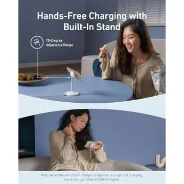 Anker MagGo MagSafe-Compatible Wireless Charger Stand, 15W Fast Magnetic Wireless Charging Station, Qi2 Certified 360° Charger, for iPhone 16/15/14 Series and AirPods (25W Adapter Included) (White)