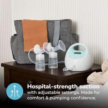 Spectra Baby S1 Plus Premier Rechargeable Breast Pump with Grey Tote Premium Accessory Kit - 24 mm