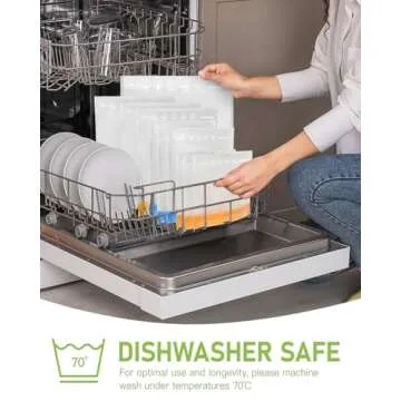 IDEATECH 12-Pack Dishwasher Safe Reusable Food Storage Bags for Eco-Conscious Living